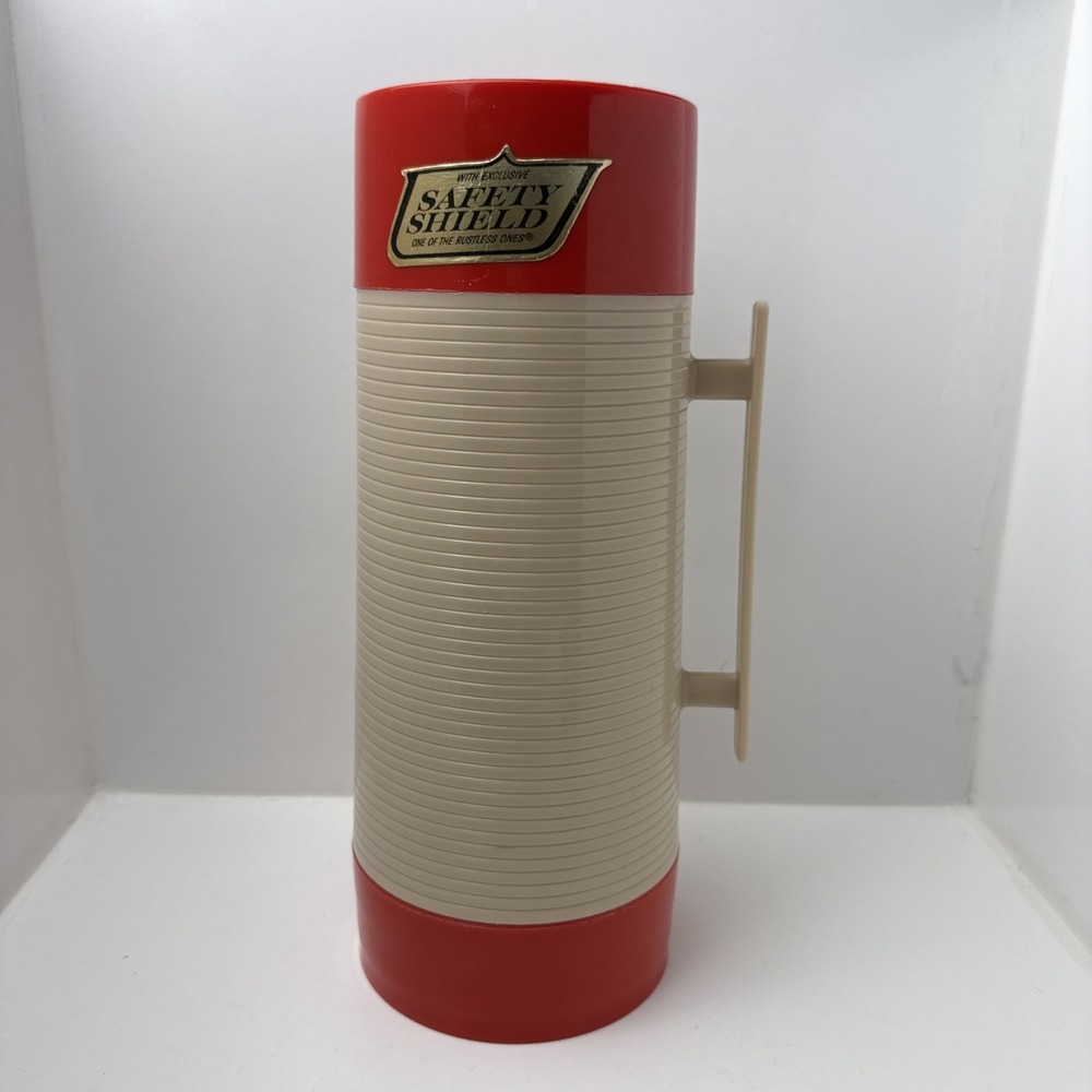 Aladdin Thermos Bottle #WM1060P‎ Wide Mouth Red/Cream HY-LO